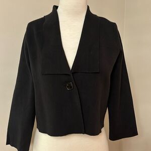 NWOT ANTHROPOLOGIE Black Knit Cropped  Jacket S